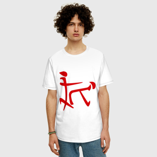 Мужская футболка хлопок Oversize с принтом Иероглиф любви, фото на моделе #1