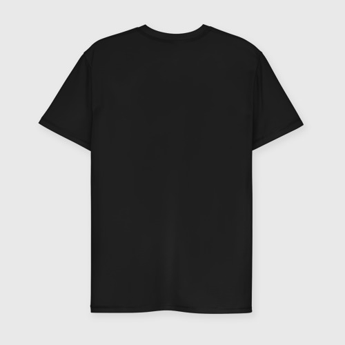 Мужская футболка премиум с принтом Яблочко с червячком, вид сзади #1