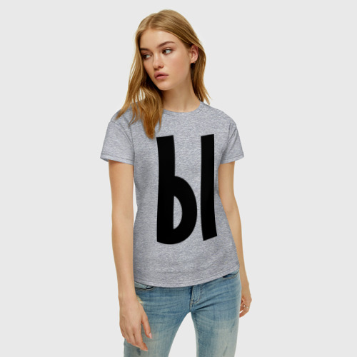 Женская футболка хлопок с принтом Мы (Ы), фото на моделе #1