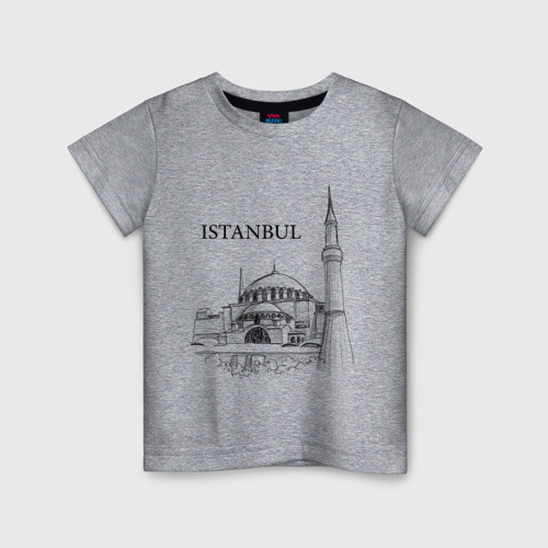 Детская футболка хлопок с принтом Istambul эскиз, вид спереди #2