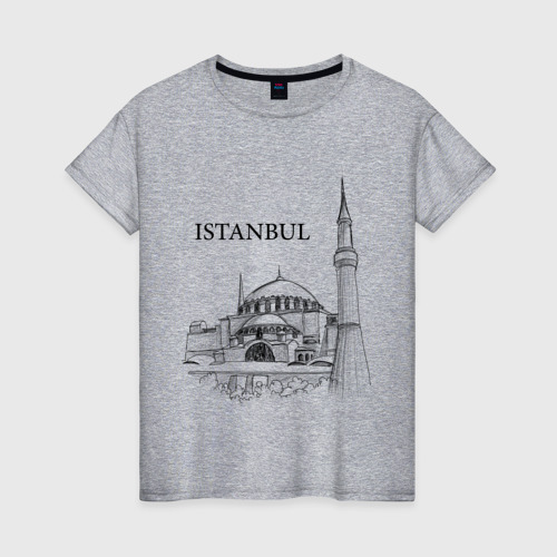 Женская футболка с принтом ISTAMBUL (эскиз), вид спереди #2