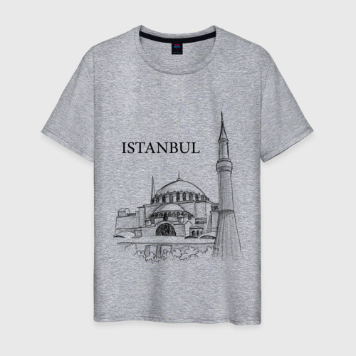 Мужская футболка хлопок с принтом Istambul эскиз, вид спереди #2