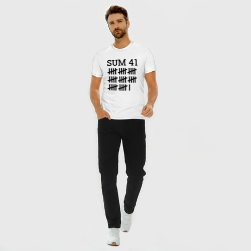 Мужская футболка хлопок Slim с принтом Sum 41 black, вид сбоку #3