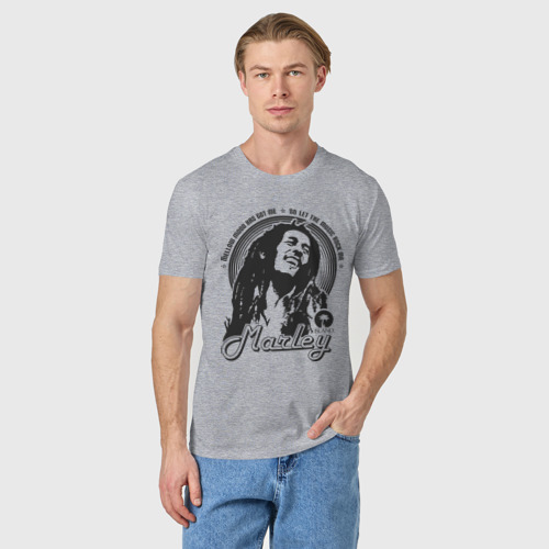 Мужская футболка хлопок с принтом Marley, фото на моделе #1