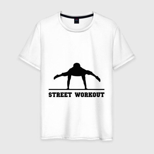 Мужская футболка хлопок с принтом Street Workout V, вид спереди #2