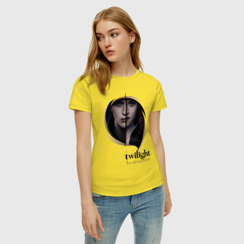 Женская футболка хлопок с принтом Twilight breaking down, фото на моделе #1