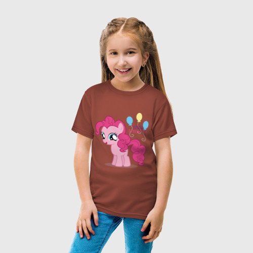 Детская футболка хлопок с принтом Young Pinkie Pie, вид сбоку #3