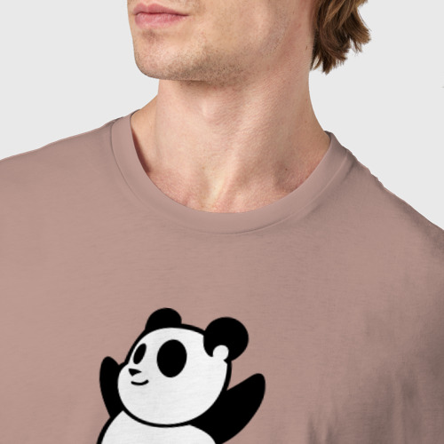 Мужская футболка хлопок с принтом Keep calm and hug a panda, фото #4