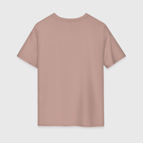 Женская футболка oversize с принтом Олька не подарок, вид сзади #1