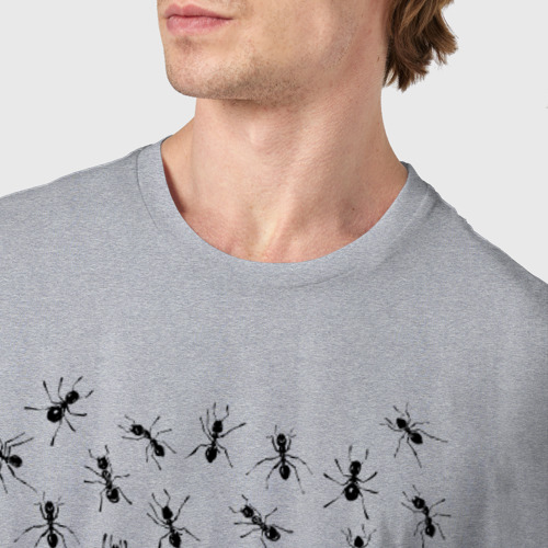 Мужская футболка хлопок с принтом Армия мурашей, фото #4