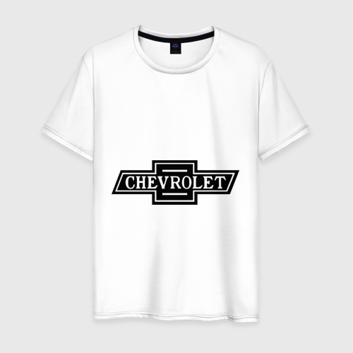 Мужская футболка хлопок с принтом Chevrolet лого, вид спереди #2