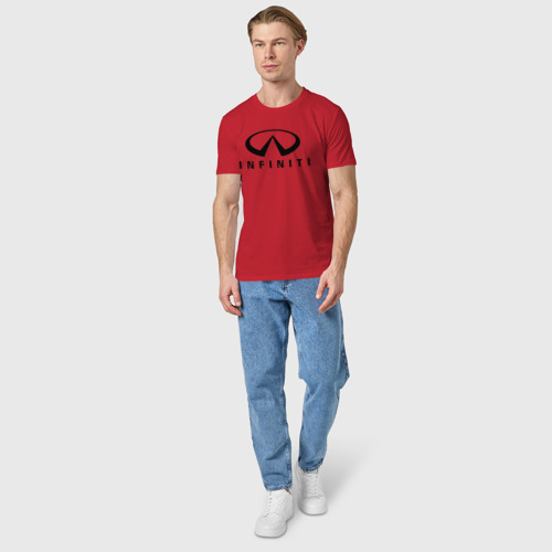 Мужская футболка хлопок с принтом Infiniti logo, вид сбоку #3