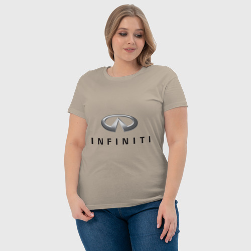 Женская футболка хлопок с принтом Logo Infiniti, фото #4