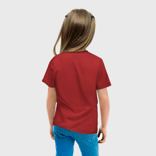 Детская футболка хлопок с принтом Chicago bulls logo, вид сзади #2