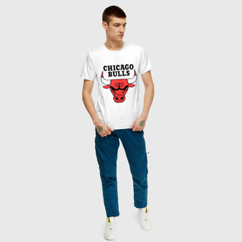 Мужская футболка с принтом Chicago bulls logo, вид сбоку #3