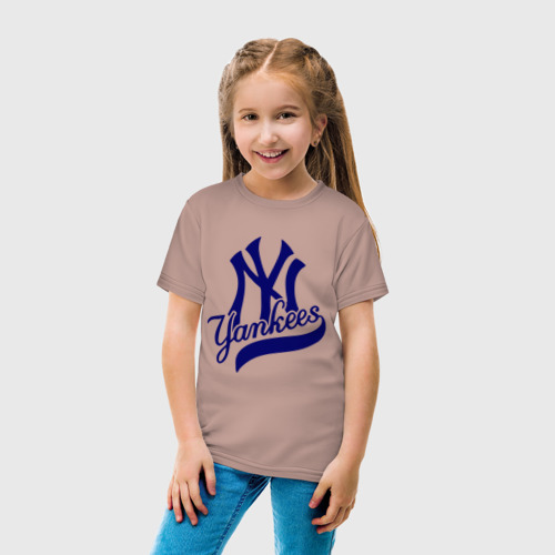 Детская футболка хлопок с принтом NY - Yankees, вид сбоку #3