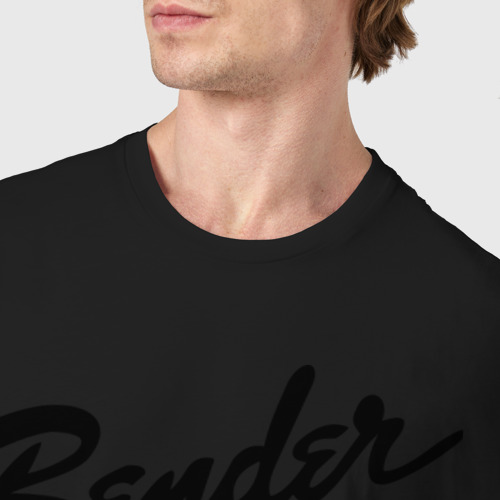 Мужская футболка хлопок с принтом Bender monochrome, фото #4