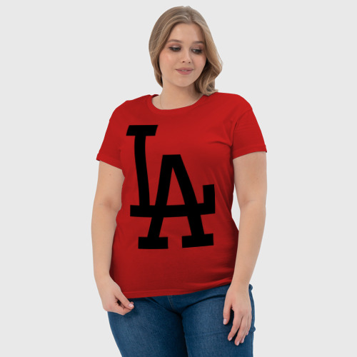 Женская футболка хлопок с принтом Los Angeles, фото #4