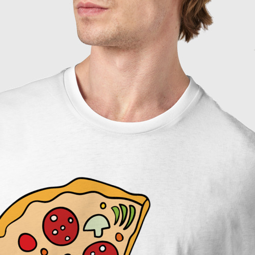 Мужская футболка хлопок с принтом Пицца парная, фото #4