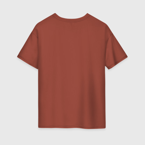 Женская футболка oversize с принтом Губы с клубникой, вид сзади #1
