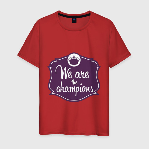 Мужская футболка хлопок с принтом We are the champions, вид спереди #2