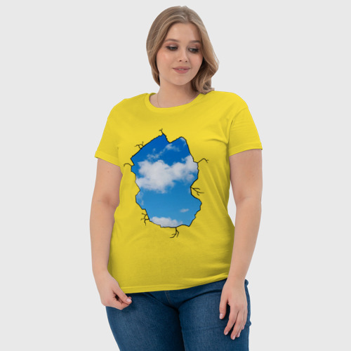 Женская футболка хлопок с принтом Небо Бэнкси, фото #4