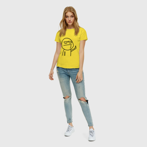 Женская футболка хлопок с принтом Иди нафиг, вид сбоку #3