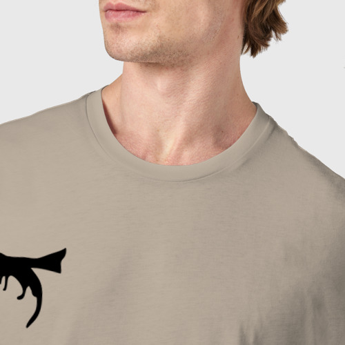 Мужская футболка хлопок с принтом Cat and supermouse (Banksy), фото #4