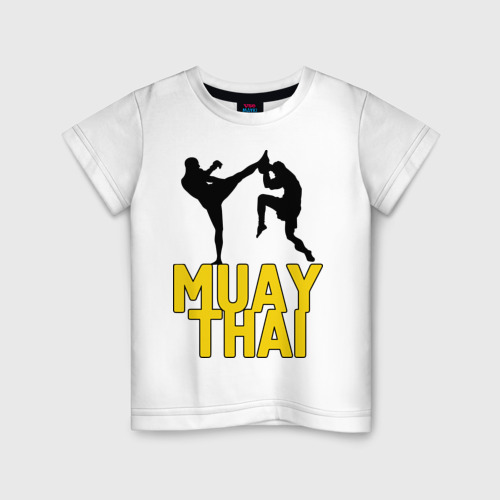 Детская футболка хлопок с принтом Муай тай Muay Thai, вид спереди #2