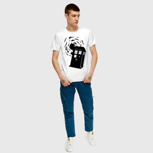 Мужская футболка с принтом Tardis 1, вид сбоку #3