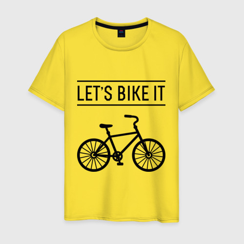 Мужская футболка хлопок с принтом Let's bike it, вид спереди #2