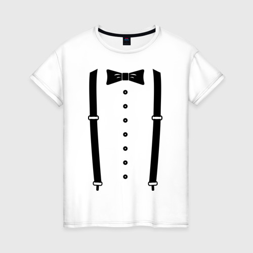 Женская футболка с принтом Gentleman, вид спереди #2
