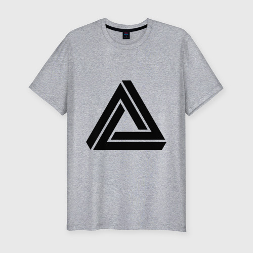 Мужская футболка хлопок Slim с принтом Triangle Visual Illusion, вид спереди #2