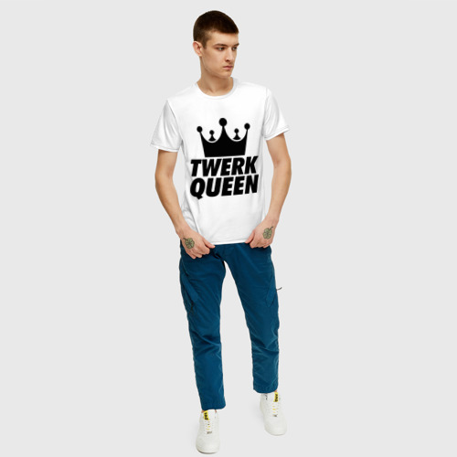 Мужская футболка с принтом Twerk Queen, вид сбоку #3