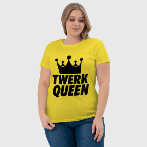 Женская футболка хлопок с принтом Twerk Queen, фото #4