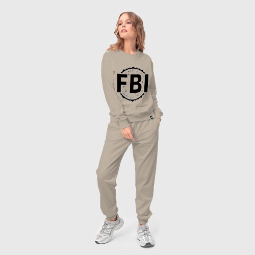 Женский костюм хлопок с принтом FBI LOGO, фото на моделе #1