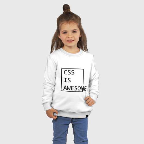Детский свитшот хлопок с принтом CSS is awesome, фото на моделе #1
