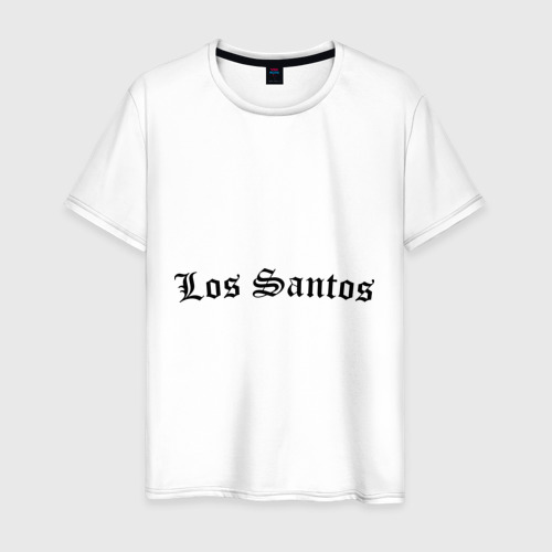 Мужская футболка хлопок с принтом Los Santos, вид спереди #2