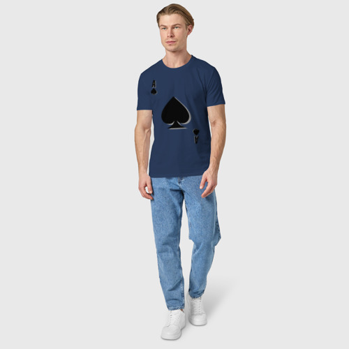 Мужская футболка хлопок с принтом Пиковый туз, вид сбоку #3