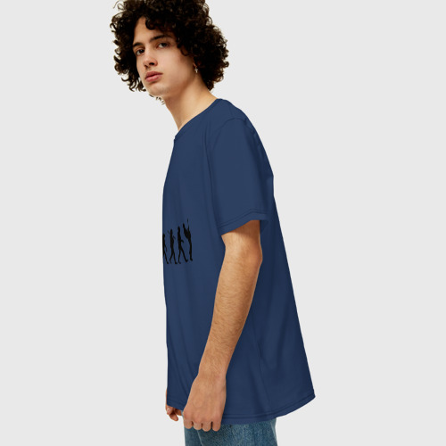 Мужская футболка хлопок Oversize с принтом Эволюция рока, вид сбоку #3