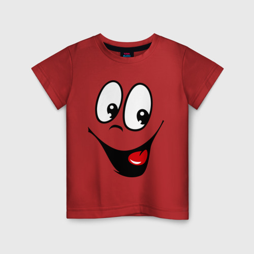 Детская футболка хлопок с принтом Заразительная улыбка, вид спереди #2