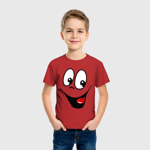 Детская футболка хлопок с принтом Заразительная улыбка, фото на моделе #1