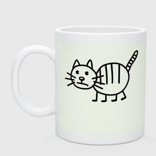 Кружка керамическая с принтом Рисунок кота, вид спереди #2