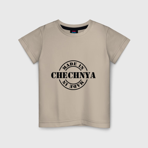 Детская футболка хлопок с принтом Made in Chechnya (сделано в Чечне), вид спереди #2