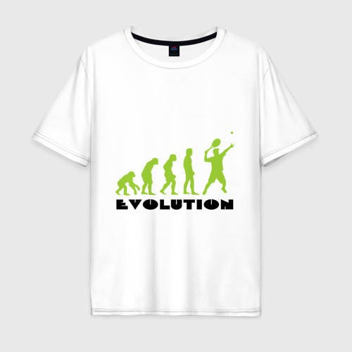 Мужская футболка хлопок Oversize с принтом Tennis Evolution, вид спереди #2