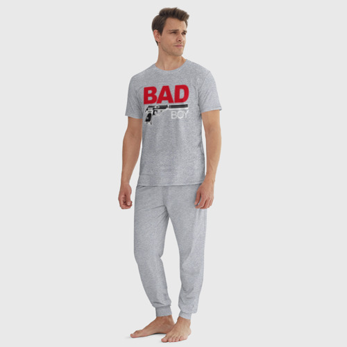 Мужская пижама хлопок с принтом Bad boy (плохой парень), вид сбоку #3