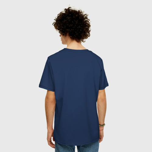 Мужская футболка хлопок Oversize с принтом Огнедышащий дракон, вид сзади #2