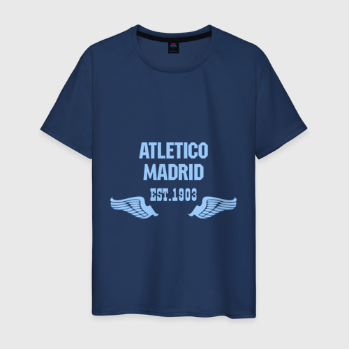 Мужская футболка хлопок с принтом Atletico Madrid (Атлетико Мадрид), вид спереди #2