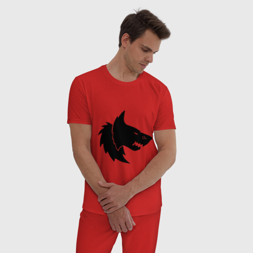 Мужская пижама хлопок с принтом Космические Волки (Space Wolves), фото на моделе #1
