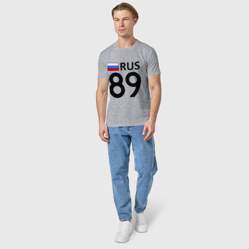 Мужская футболка хлопок с принтом Ямало-Ненецкий АО 89, вид сбоку #3